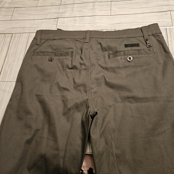 WT02 Chino Pants Mens 34x30 Gray Straight Leg‎ Flat Front Twill Workwear Office - Picture 9 of 9